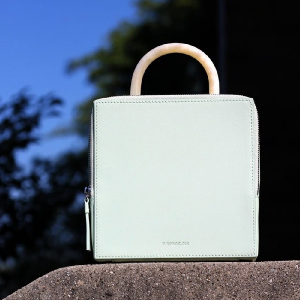 Building Block Box Bag in Celadon